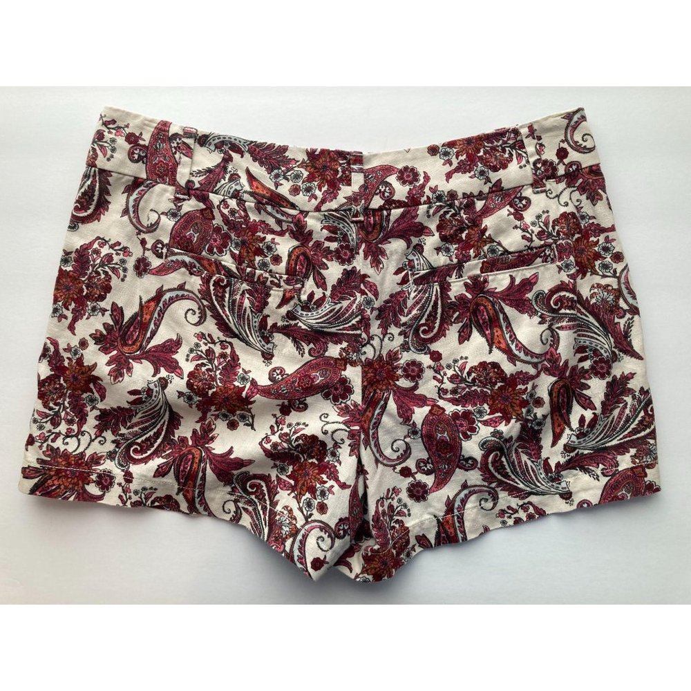 LOFT Floral Linen  Multicolor Chino Shorts Size 6